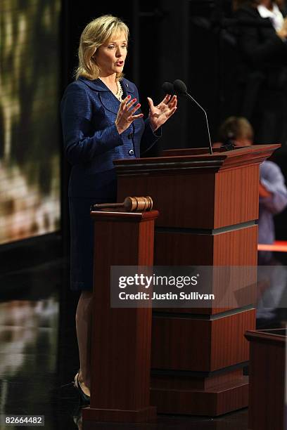 Rep. Mary Fallin speaks on day four of the Republican National Convention at the Xcel Energy Center on September 4, 2008 in St. Paul, Minnesota. U.S....