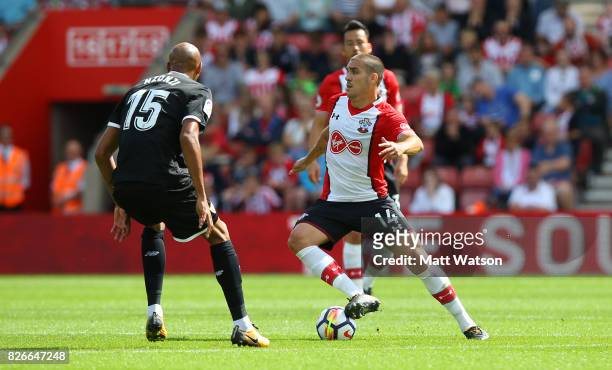 Oriol Romeu of Southampton during the pre-season friendly between Southampton FC and Sevilla at St. Mary's Stadium on August 5, 2017 in Southampton,...