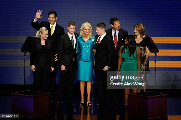 Cindy McCain , wife of Republican U.S presidential nominee U.S. Sen. John McCain , stands with her children Meghan, Andy, Jimmy, Jack, Doug, Bridget,...