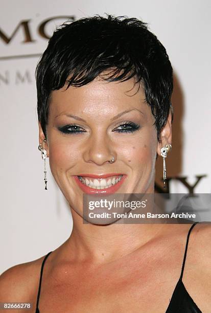 Singer Pink arrives at the Sony/BMG Grammy After Party at the Beverly Hills Hotel on February 10, 2008 in Beverly Hills, California.