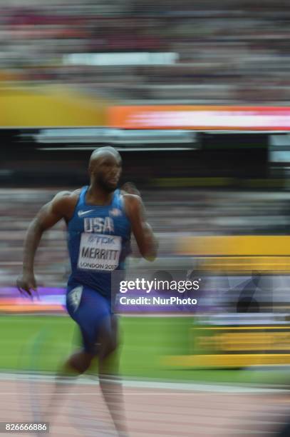 LaShawn MERRITT, USA, 400 meter preliminary round at London Stadium in London on August 5, 2017 at the 2017 IAAF World Championships athletics.