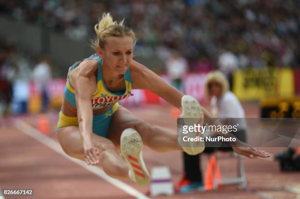 Olga RYPAKOVA, Kazakstan, at triple jump preliminary heat at London Stadium in London on August 5, 2017 at the 2017 IAAF World Championships...