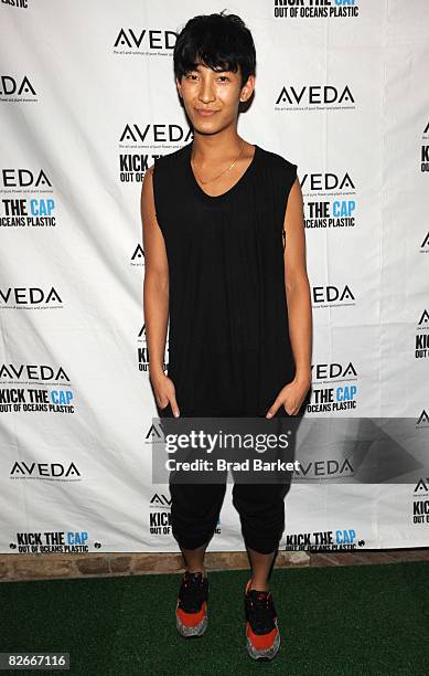 Alexander Wang poses at Aveda's Fashion Week kick-off cocktail celebration at The Greenwich Hotel on September 4, 2008 in New York City.