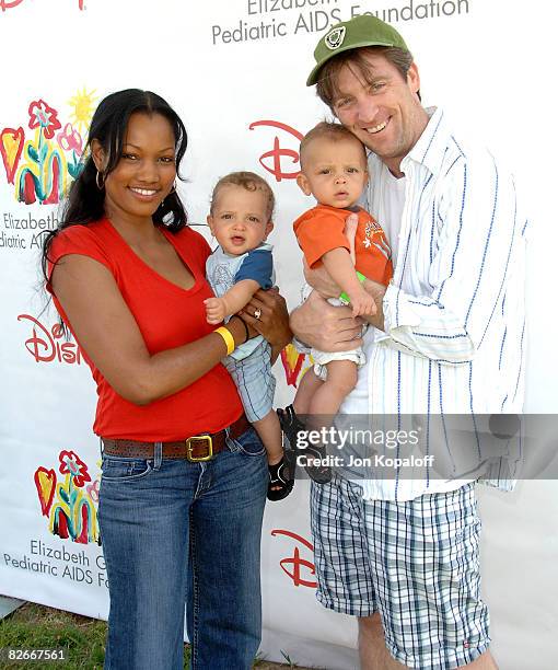 Actress Garcelle Beauvais, husband talent agent Mike Nilon and children arrive at the 19th Annual "A Time For Heroes" Carnival benefitting the...