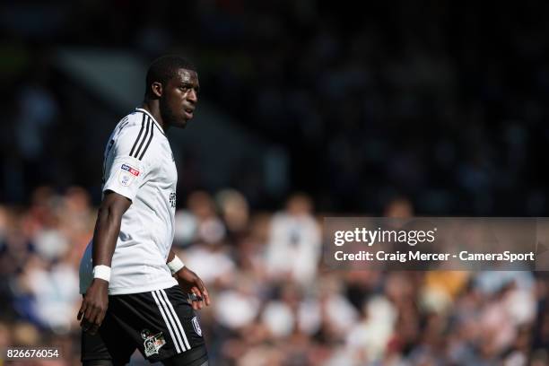 Fulham's Aboubakar Kamara during the Sky Bet Championship match between Fulham and Norwich City at Craven Cottage on August 5, 2017 in London,...
