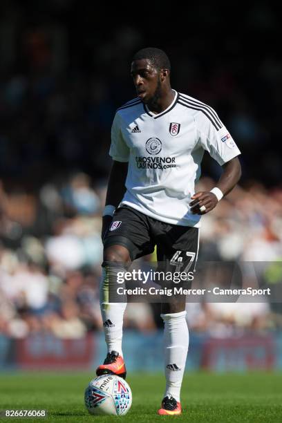 Fulham's Aboubakar Kamara during the Sky Bet Championship match between Fulham and Norwich City at Craven Cottage on August 5, 2017 in London,...