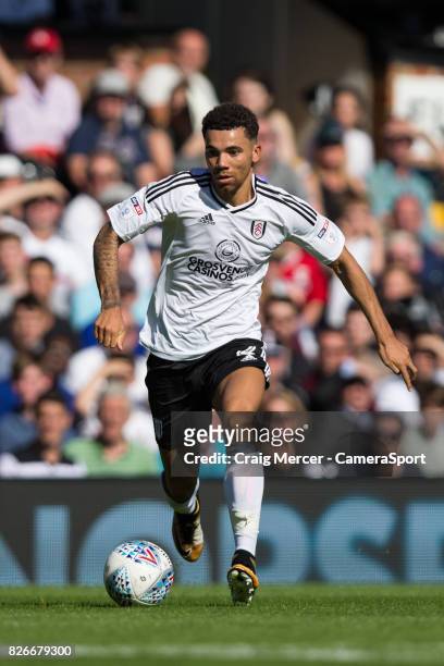 Fulham's Ryan Fredericks in action during the Sky Bet Championship match between Fulham and Norwich City at Craven Cottage on August 5, 2017 in...