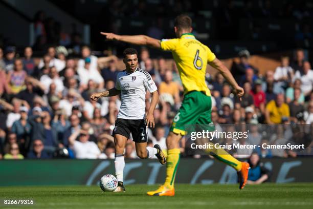 Fulham's Ryan Fredericks in action during the Sky Bet Championship match between Fulham and Norwich City at Craven Cottage on August 5, 2017 in...