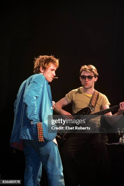 John Lydon and Jah Wobble of Public Image Ltd performing at the Palladium in New York City on April 19, 1980.