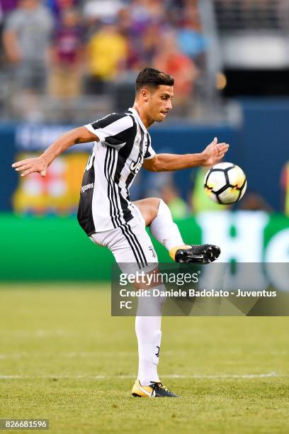 Rolando Mandragora of Juventus in action during the International Champions Cup match between Juventus and Barcelona at MetLife Stadium on July 22,...