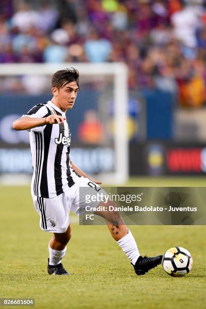Paulo Dybala of Juventus in action during the International Champions Cup match between Juventus and Barcelona at MetLife Stadium on July 22, 2017 in...