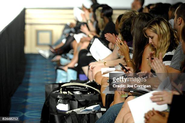 The front row of attendees watches the Gen Art Fresh Faces in Fashion at Manhattan Center Grand Ballroom on September 4, 2008 in New York City.
