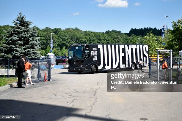 Juventus bus arrival before the International Champions Cup 2017 match between AS Roma and Juventus at Gillette Stadium on July 30, 2017 in Foxboro,...