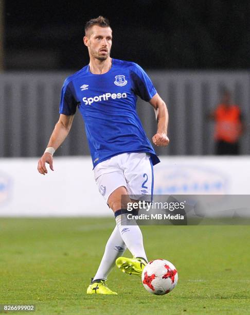 Morgan Schneiderlin reacts during the UEFA Europa League Qualifier between MFK Ruzomberok and Everton on August 3, 2017 in Ruzomberok, Slovakia.