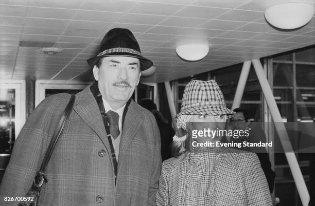 American actor Gregory Peck with his wife Veronique Passani , 7th February 1978.