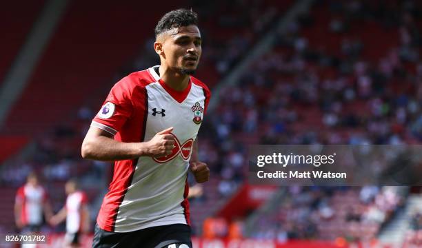 Sofiane Boufal of Southampton during the pre-season friendly between Southampton FC and Sevilla at St. Mary's Stadium on August 5, 2017 in...