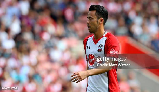Southampton FC's Maya Yoshida during the pre-season friendly between Southampton FC and Sevilla at St. Mary's Stadium on August 5, 2017 in...