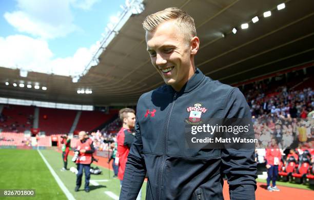 Southampton FC's James Ward-Prowse during the pre-season friendly between Southampton FC and Sevilla at St. Mary's Stadium on August 5, 2017 in...
