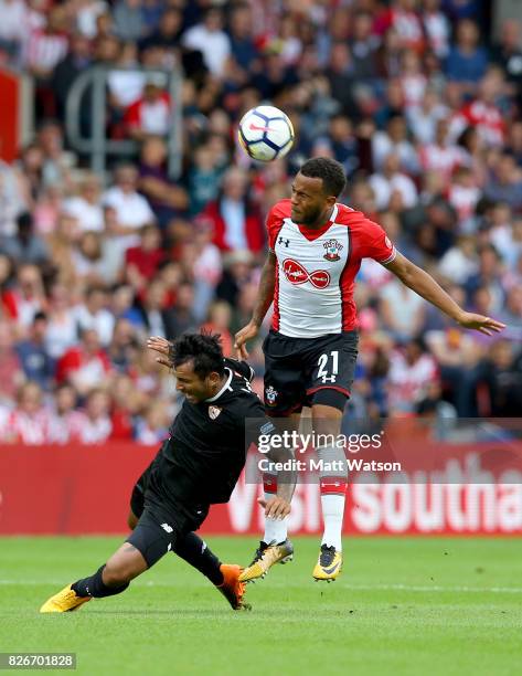 Southampton FC's Ryan Bertrand during the pre-season friendly between Southampton FC and Sevilla at St. Mary's Stadium on August 5, 2017 in...