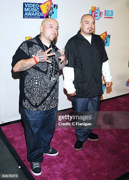 Rappers Tank and Down attends the MTV Tr3s Pre-VMA Party 2008 at Level 3 Night Club on September 4, 2008 in Hollywood, California.