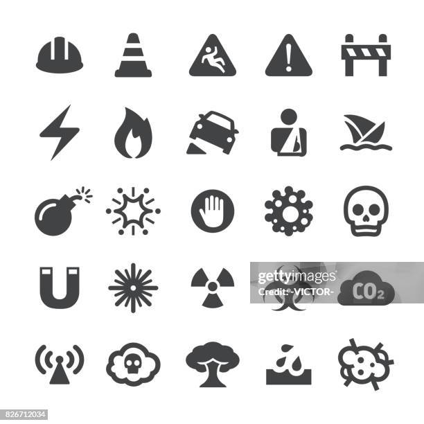 warning icons - smart series - nuclear explosion icon stock illustrations
