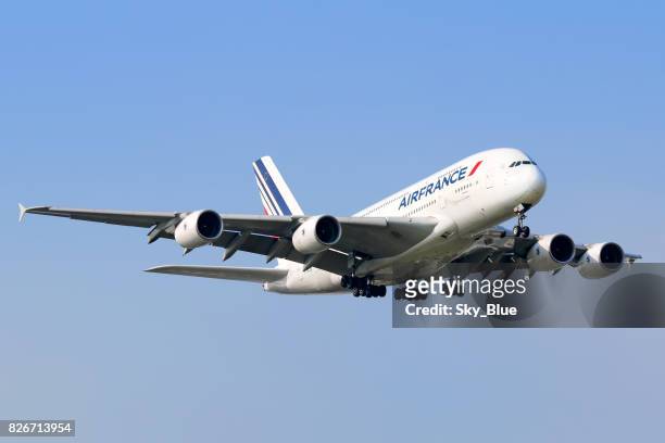 air france a380 vliegtuigen - air france stockfoto's en -beelden