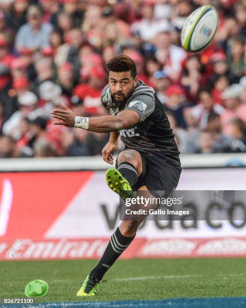 Richie Moâunga of the Crusaders during the Super Rugby Final match between Emirates Lions and Crusaders at Emirates Airline Park on August 05, 2017...