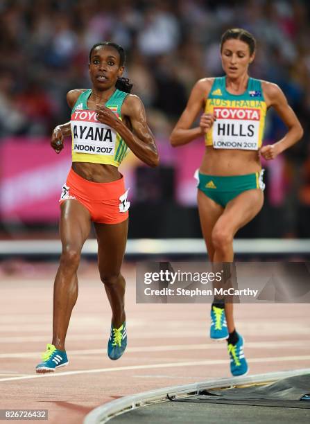 London , United Kingdom - 5 August 2017; Almaz Ayana of Ethiopia leads the final of the Women's 10,000m event during day two of the 16th IAAF World...