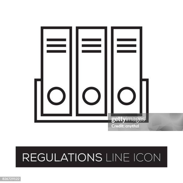 regulations line icon - policies and procedures icon stock illustrations