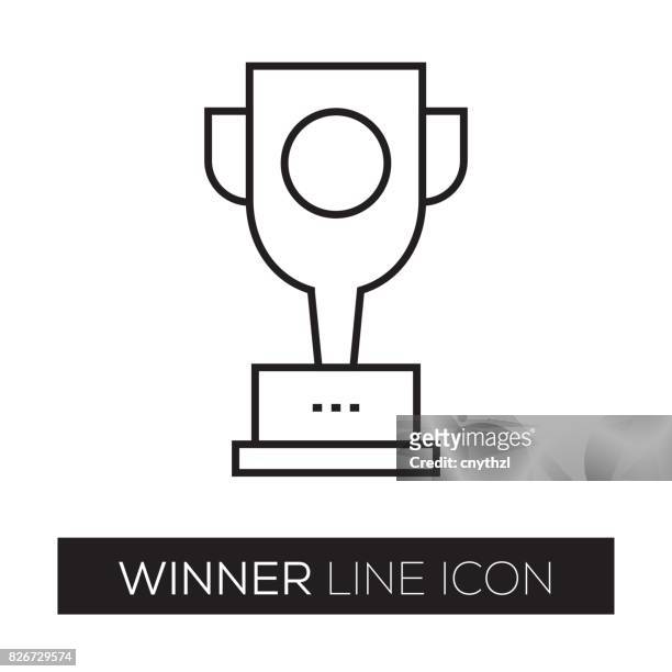 stockillustraties, clipart, cartoons en iconen met pictogram van de lijn van de winnaar - business icon sets