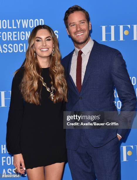 Actors Elizabeth Chambers and Armie Hammer arrive at the Hollywood Foreign Press Association's Grants Banquet at the Beverly Wilshire Four Seasons...