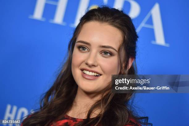 Actress Katherine Langford arrives at the Hollywood Foreign Press Association's Grants Banquet at the Beverly Wilshire Four Seasons Hotel on August...