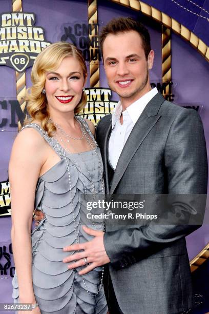 Singer LeAnn Rimes and Dean Sheremet attend the 2008 CMT Music Awards at Curb Event Center at Belmont University on April 14, 2008 in Nashville,...