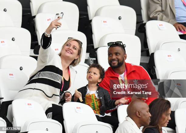 Chloe Tangney and JB Gill attend day two of the IAAF World Athletics Championships at the London Stadium on August 5, 2017 in London, United Kingdom.