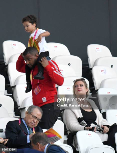 Chloe Tangney and JB Gill attend day two of the IAAF World Athletics Championships at the London Stadium on August 5, 2017 in London, United Kingdom.