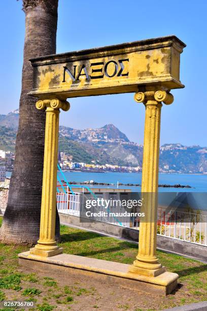 giardini naxos italy - naxos sicily stock pictures, royalty-free photos & images