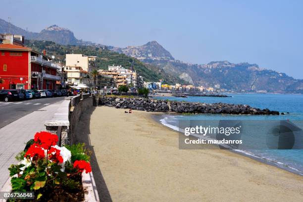 giardini naxos italy - naxos sicily stock pictures, royalty-free photos & images