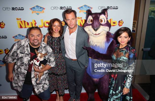 Actors Gabriel Iglesias, Maya Rudolph, Will Arnett and Isabela Moner attend the premiere of Open Road Films' "The Nut Job 2: Nutty by Nature" at...