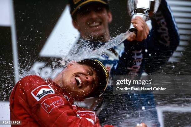 Michael Schumacher, Damon Hill, Grand Prix of Imola, Imola, 05 May 1996.