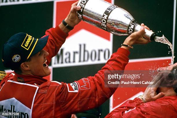 Michael Schumacher, Jean Todt, Grand Prix of Spain, Circuit de Barcelona-Catalunya, 02 June 1996. Michael Schumacher and Ferrari Team Manager Jean...
