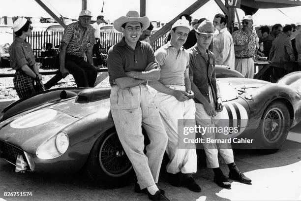 Luigi Musso, Maurice Trintignan, Peter Collins, Ferrari 315S, 12 Hours of Sebring, Sebring, 23 March 1957.