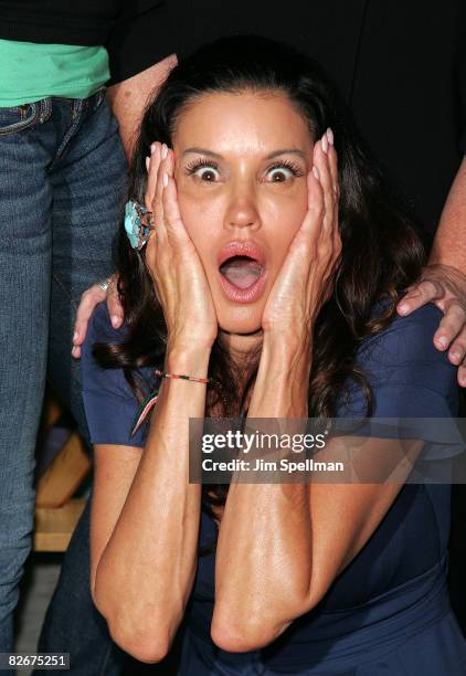 Model Janice Dickinson attends the model walk-off competition at the NBC Experience Store on August 25, 2008 in New York City.