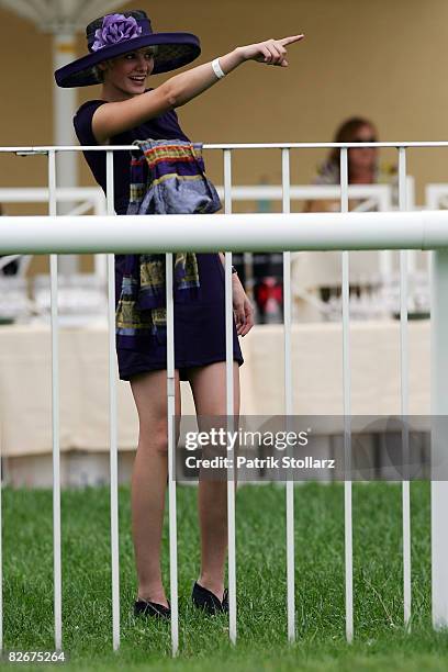 Jennifer Hof, winner of the TV model casting show 'Germanys next Top Model' attends the Friday's Race Day at Iffezheim Race Track on September 5,...