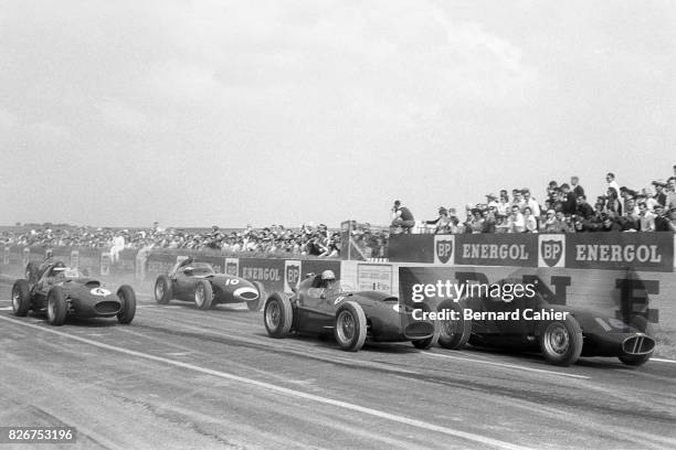 Mike Hawthorn, Tony Brooks, Luigi Musso, Harry Schell, Ferrari Dino 246, Vanwall VW5, BRM P25, Grand Prix of France, Reims, 06 July 1958.