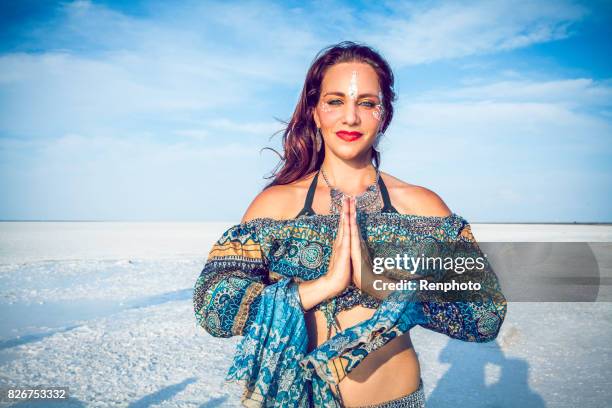 beautiful goddess belly dancer portrait - belly dancer stock pictures, royalty-free photos & images