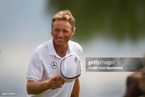 Bernhard Langer smiles during the Second Round of the 3M Championship on August 5, 2017 at TPC Twin Cities in Blaine, Minnesota.