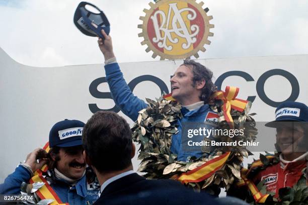 Clay Regazzoni, Niki Lauda, Emerson Fittipaldi, Grand Prix of Spain, Jarama, 28 April 1974.