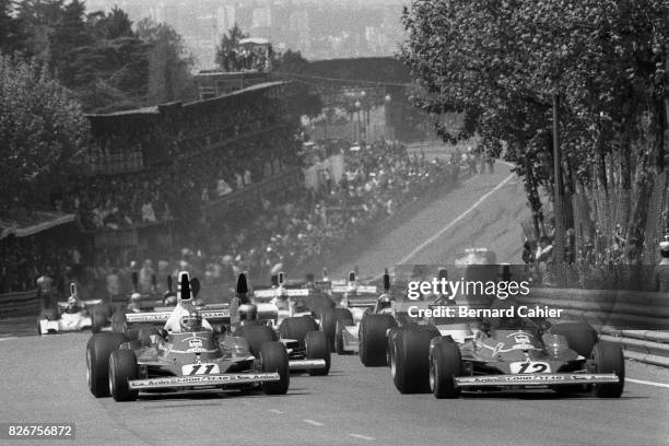 Niki Lauda, Clay Regazzoni, Ferrari 312T, Grand Prix of Spain, Montjuic, 02 May 1975.