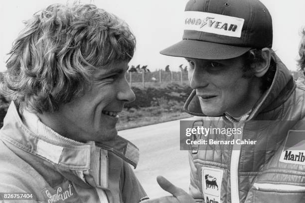 Niki Lauda, James Hunt, Grand Prix of Sweden, Anderstorp Raceway, 09 June 1974. Rivals but friends, James Hunt and Niki Lauda.