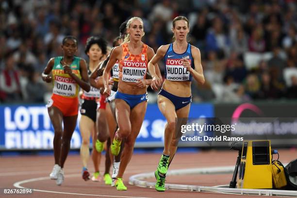 Molly Huddle of the United States competes in the Women's 10000 metres during day two of the 16th IAAF World Athletics Championships London 2017 at...